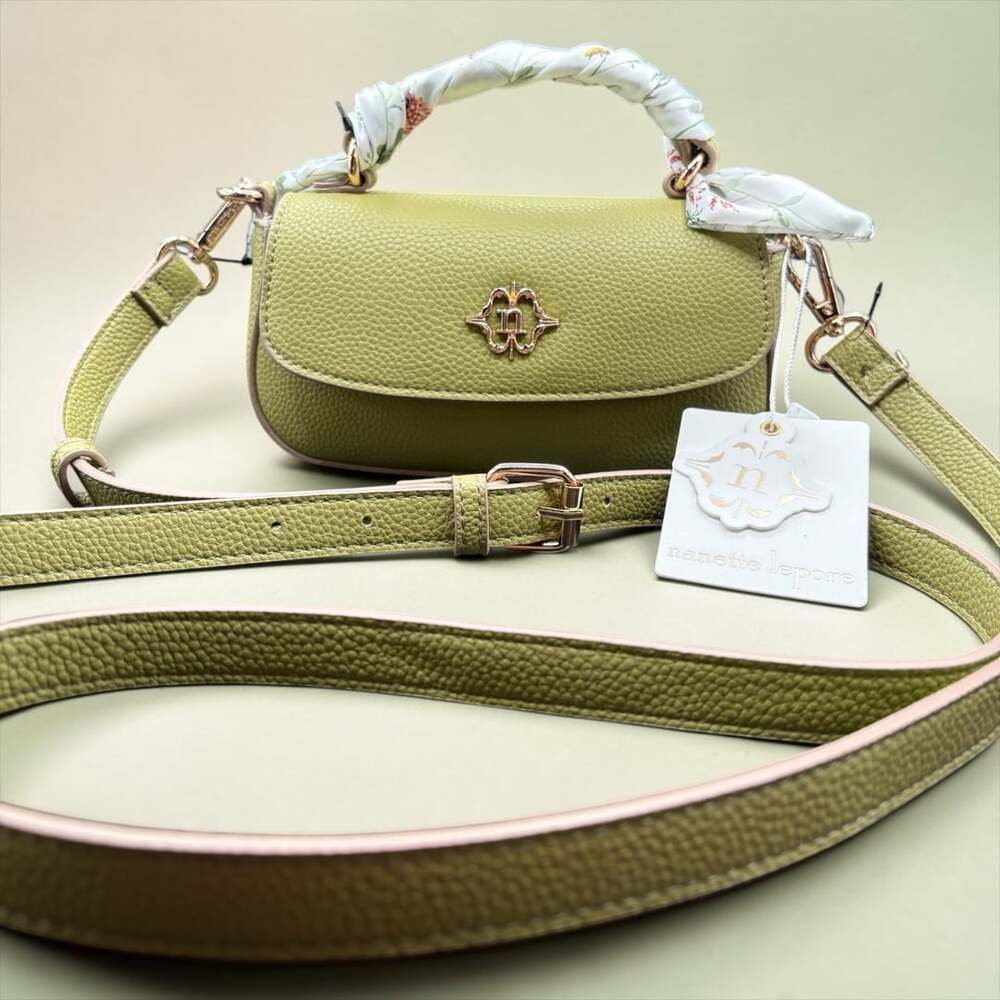 Nanette Lepore Green Pebbled Mini Crossbody Bag